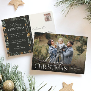 Cartes Pour Fêtes Annuelles Moody Christmas Botanical Photo verticale