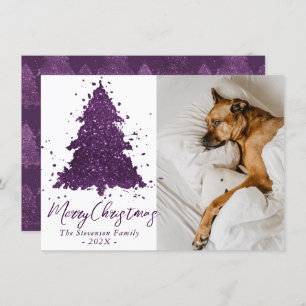 Cartes Pour Fêtes Annuelles Moody Joyeux Noël   Photo Plum profond violet