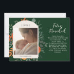Cartes Pour Fêtes Annuelles Moody Winter Floral Feliz Navidad Message<br><div class="desc">La terre cuite et les accents floraux turquoises confèrent à ces cartes de fin de année moody une élégance classique. Utilisez la fonction de personnalisation pour modifier les détails et ajouter un message ou une mise à jour de famille.</div>