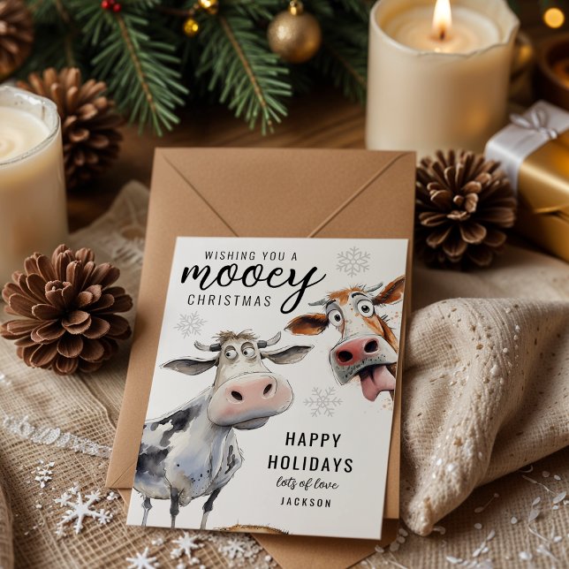 Cartes Pour Fêtes Annuelles Mooey Christmas Cow Themed (Créateur téléchargé)