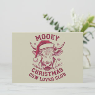 Cartes Pour Fêtes Annuelles Mooey Noël Western Cow Lover Club Saison de Noël