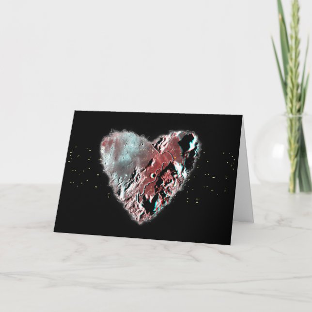 Cartes Pour Fêtes Annuelles Moon Heart Sci Fi Valentine Love Romance Card (Devant)