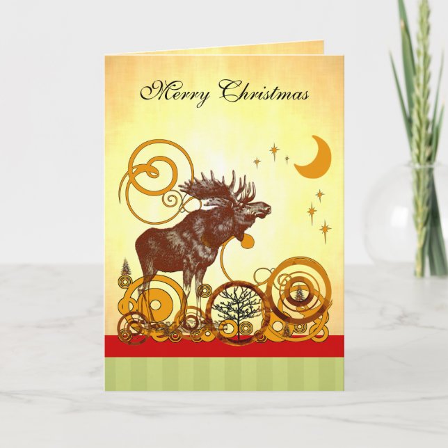 Cartes Pour Fêtes Annuelles Moose Christmas (Devant)
