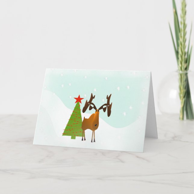 Cartes Pour Fêtes Annuelles Moose de Noël (Devant)