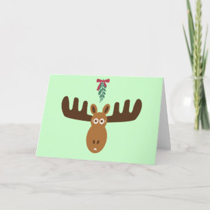 Cartes Pour Fêtes Annuelles Moose Head_Merry Kiss Moose #2