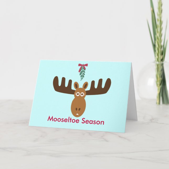 Cartes Pour Fêtes Annuelles Moose Head_Mooseltoe (Devant)
