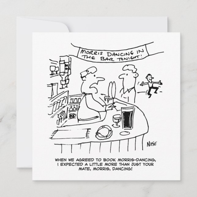 Cartes Pour Fêtes Annuelles Morris Dancing in Pub. Danse Morris traditionnelle (Devant)