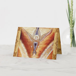 Cartes Pour Fêtes Annuelles MOSAIC ANGEL, Parchemin Brown