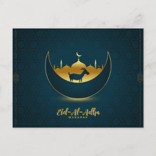 Cartes Pour Fêtes Annuelles Mosquée du croissant de chèvres Eid al Adha Mubara