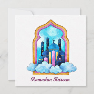 Cartes Pour Fêtes Annuelles Mosquée musulmane Ramadan Kareem