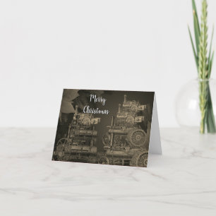 CARTES POUR FÊTES ANNUELLES MOTEUR À VAPEUR MOTEUR TRACTEUR DE TRACTION DE FER