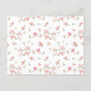 Cartes Pour Fêtes Annuelles Motif à aquarelle rose doux