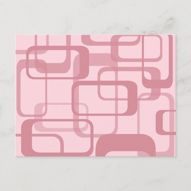 Cartes Pour Fêtes Annuelles Motif Abstrait des années 70 de Pink Retro 60 (Devant)