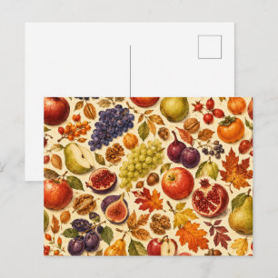 Cartes Pour Fêtes Annuelles Motif aquarelle de récolte d'automne