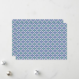 Cartes Pour Fêtes Annuelles motif bleu et vert avec un arrière - plan blanc