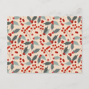 Cartes Pour Fêtes Annuelles Motif botanique de Noël Holly Berry moderne