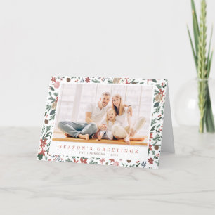Cartes Pour Fêtes Annuelles Motif botanique moderne de Noël Floral Foliage