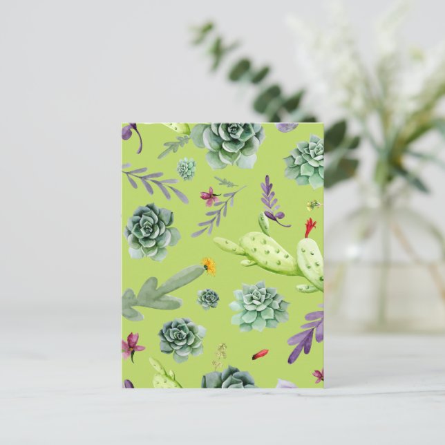 Cartes Pour Fêtes Annuelles Motif Cactus 6 (Debout devant)