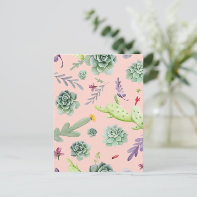 Cartes Pour Fêtes Annuelles Motif Cactus 8 (Debout devant)