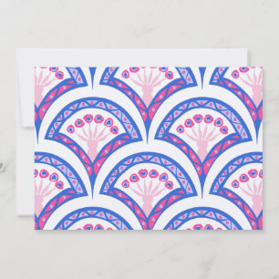 Cartes Pour Fêtes Annuelles motif damassé floral bleu