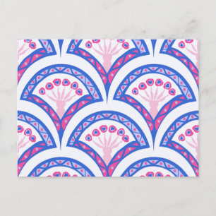 Cartes Pour Fêtes Annuelles motif damassé floral bleu