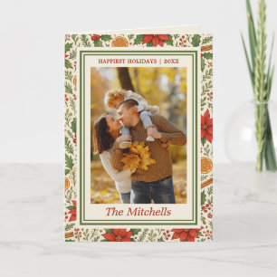 Cartes Pour Fêtes Annuelles Motif d'art floral gui botanique classique