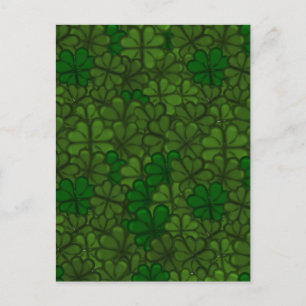 Cartes Pour Fêtes Annuelles Motif d'art numérique Champ de Trèfles St Patrick