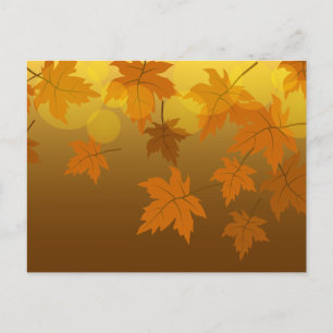 Cartes Pour Fêtes Annuelles Motif d'automne avec feuilles d'érable en chute et