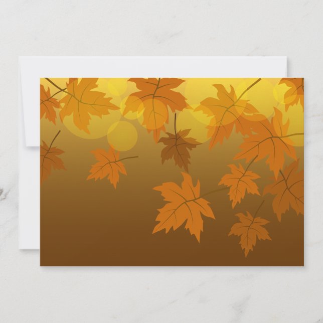 Cartes Pour Fêtes Annuelles Motif d'automne avec feuilles d'érable qui tombent (Devant)