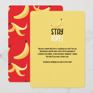Cartes Pour Fêtes Annuelles Motif de banane jaune rétro drôle éditable pour fê