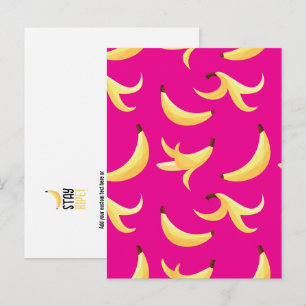 Cartes Pour Fêtes Annuelles Motif de banane jaune rétro drôle éditable pour fê