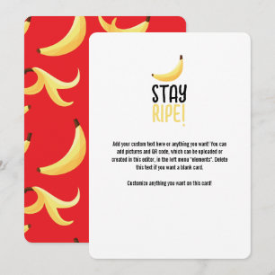 Cartes Pour Fêtes Annuelles Motif de banane jaune rétro drôle éditable pour fê