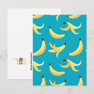 Cartes Pour Fêtes Annuelles Motif de banane jaune rétro drôle éditable pour fê