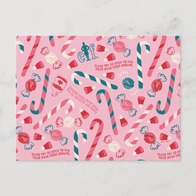 Cartes Pour Fêtes Annuelles Motif de bonbons de vacances de lutin (Devant)