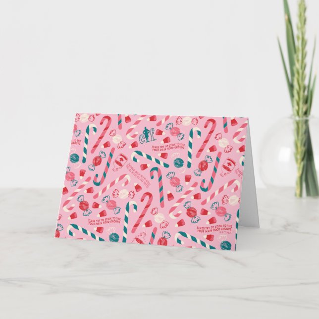 Cartes Pour Fêtes Annuelles Motif de bonbons pour les vacances elfiques (Devant)