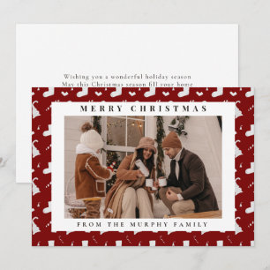 Cartes Pour Fêtes Annuelles Motif de chapeau de Père Noël rouge chic 1 Photo J
