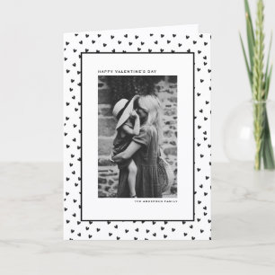 Cartes Pour Fêtes Annuelles Motif de coeur élégant noir et blanc pour la Saint