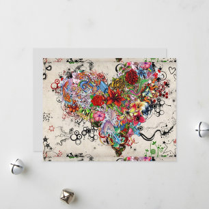 Cartes Pour Fêtes Annuelles Motif de cœur tourbillonnant
