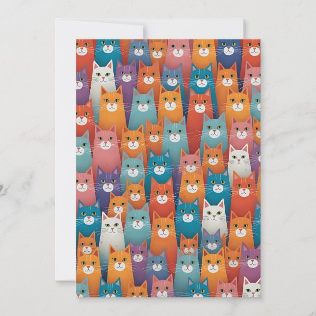 Cartes Pour Fêtes Annuelles Motif de conception de chat  (Devant)