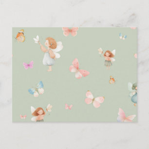 Cartes Pour Fêtes Annuelles Motif de fée pastel, design de papillon mignon pou