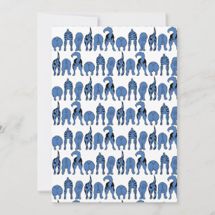 Cartes Pour Fêtes Annuelles Motif de fesses de chien bleu
