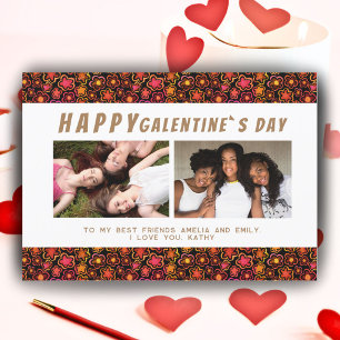Cartes Pour Fêtes Annuelles Motif de fleurs Galentine`s Day Friends 2 Photo