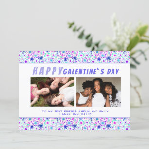 Cartes Pour Fêtes Annuelles Motif de fleurs Galentine`s Day Friends 2 Photo