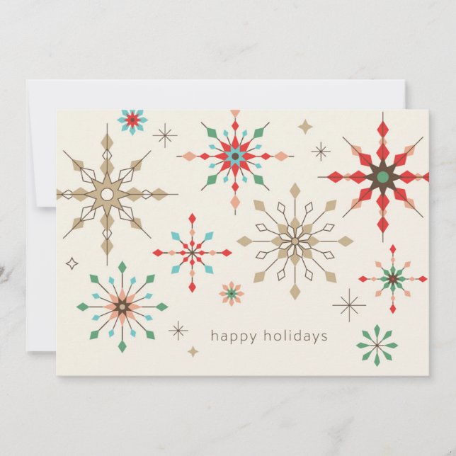 Cartes Pour Fêtes Annuelles Motif de flocon de neige complexe (Devant)