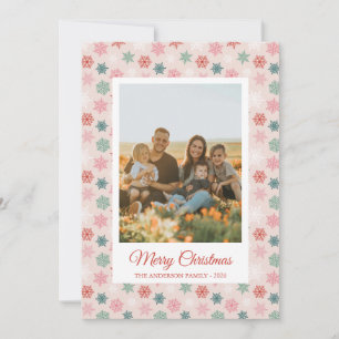 Cartes Pour Fêtes Annuelles Motif de flocon de neige multicolore – Noël d'hive