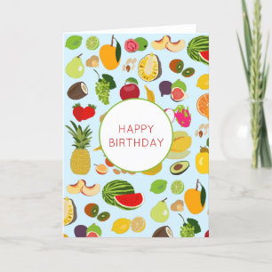 Cartes Pour Fêtes Annuelles Motif de fruits d'été coloré sur mesure