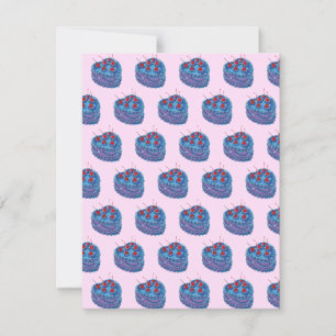Cartes Pour Fêtes Annuelles Motif de gâteau cœur violet mignon