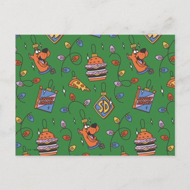 Cartes Pour Fêtes Annuelles Motif de lumières de snack de vacances Scooby-Doo (Devant)