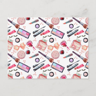 Cartes Pour Fêtes Annuelles Motif de maquillage aquarelle