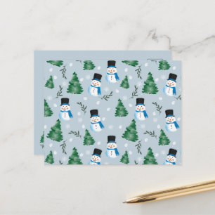Cartes Pour Fêtes Annuelles Motif de neige Festif à l'aquarelle mignonne